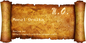 Menzl Orsika névjegykártya